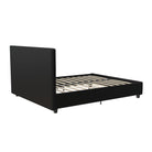 Dakota Upholstered Bed Black PU King UK - Price Crash Furniture