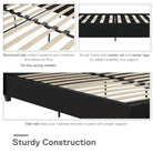 Dakota Upholstered Bed Black PU King UK - Price Crash Furniture