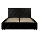 Dakota Upholstered Bed Black PU UK Double Bed with Storage - Price Crash Furniture