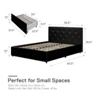 Dakota Upholstered Bed Black PU UK Double Bed with Storage - Price Crash Furniture