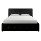 Dakota Upholstered Bed Black PU UK King Size Bed with Storage - Price Crash Furniture