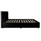 Dakota Upholstered Bed Black PU UK King Size Bed with Storage - Price Crash Furniture