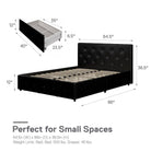 Dakota Upholstered Bed Black PU UK King Size Bed with Storage - Price Crash Furniture