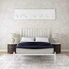 Giulia Modern Metal King size Bed in White by Dorel - Price Crash Furniture