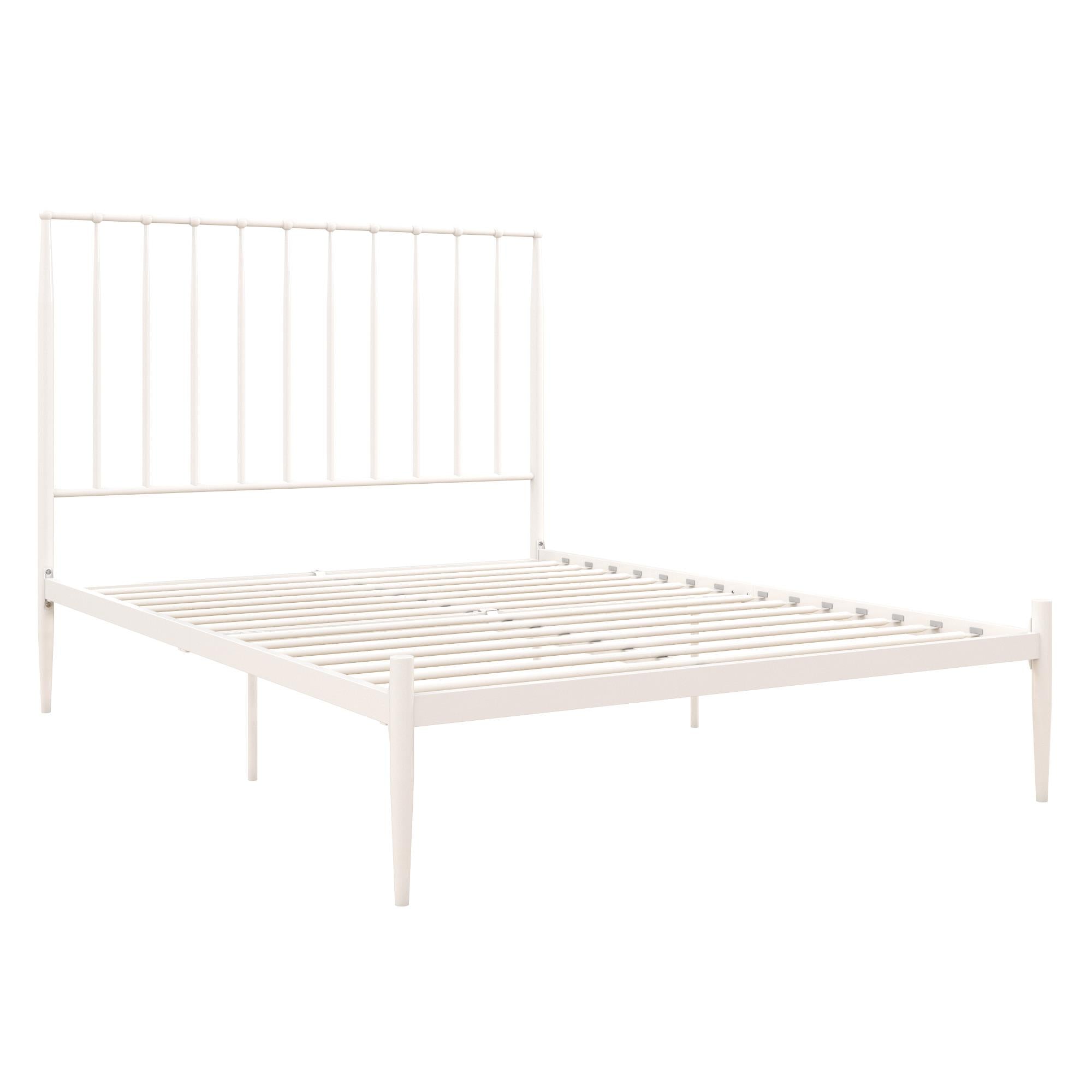 Giulia Modern Metal King size Bed in White by Dorel - Price Crash Furniture