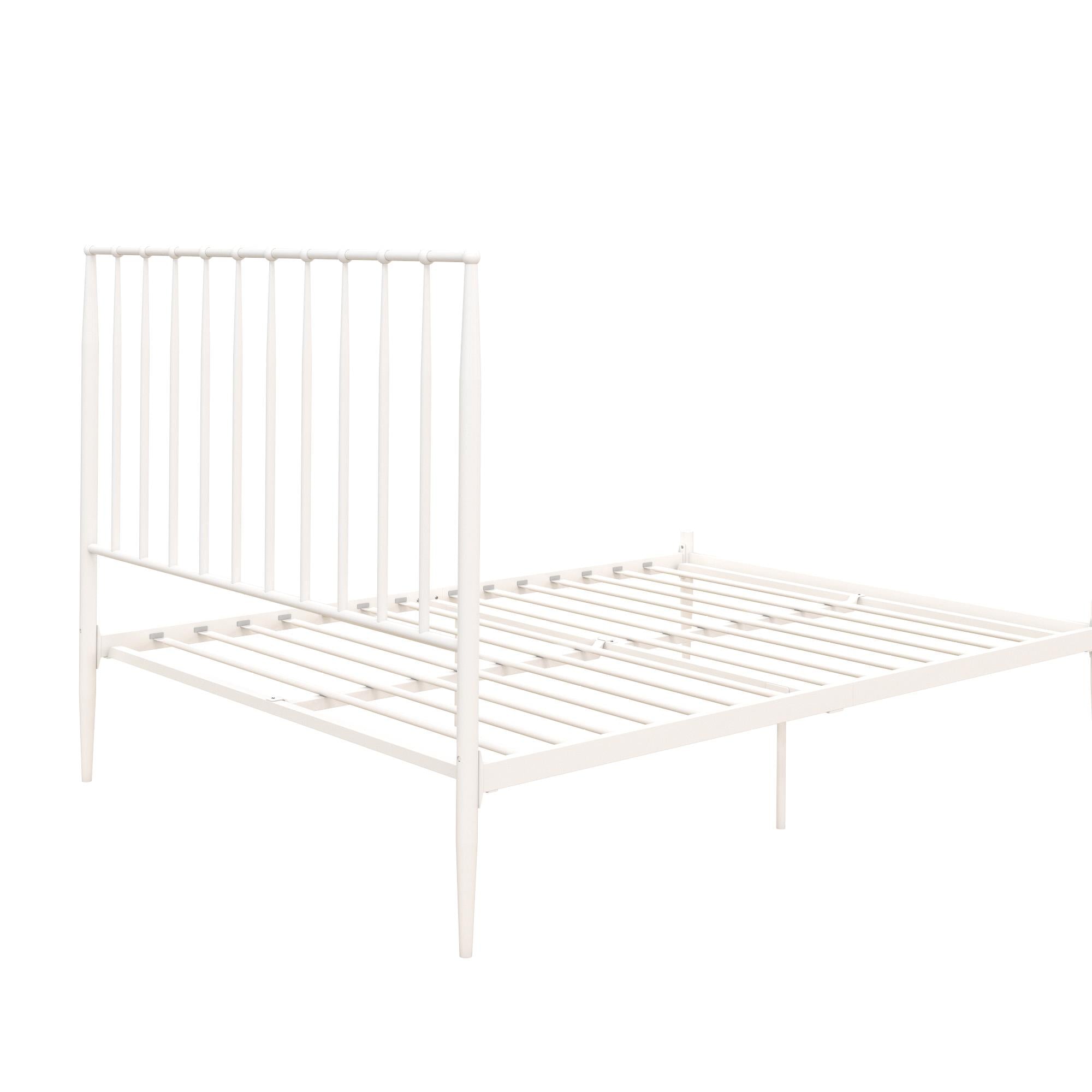 Giulia Modern Metal King size Bed in White by Dorel - Price Crash Furniture