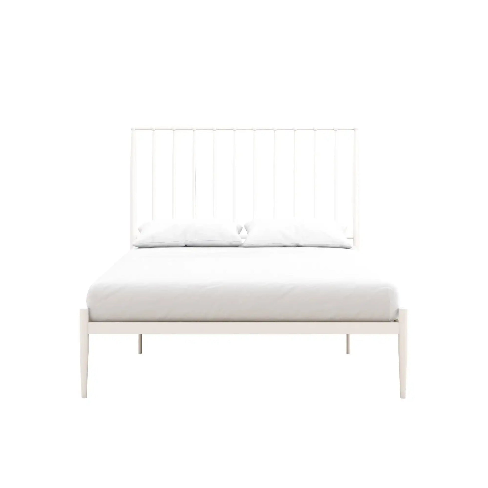 Giulia Modern Metal King size Bed in White by Dorel - Price Crash Furniture