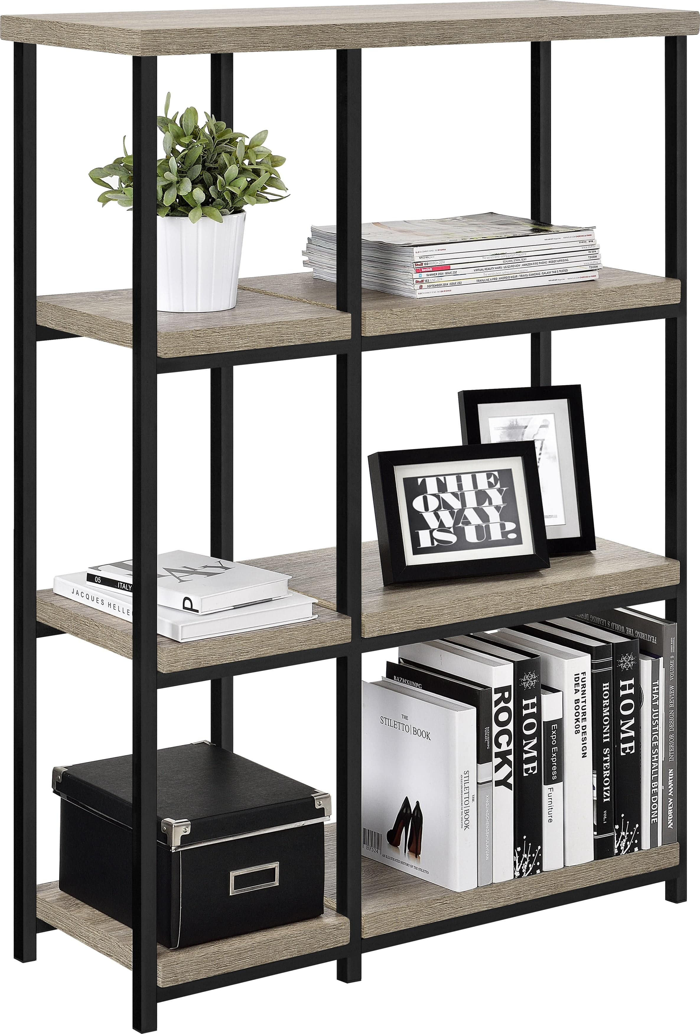 Elmwood Bookcase Distressed Grey Oak - Price Crash Furniture