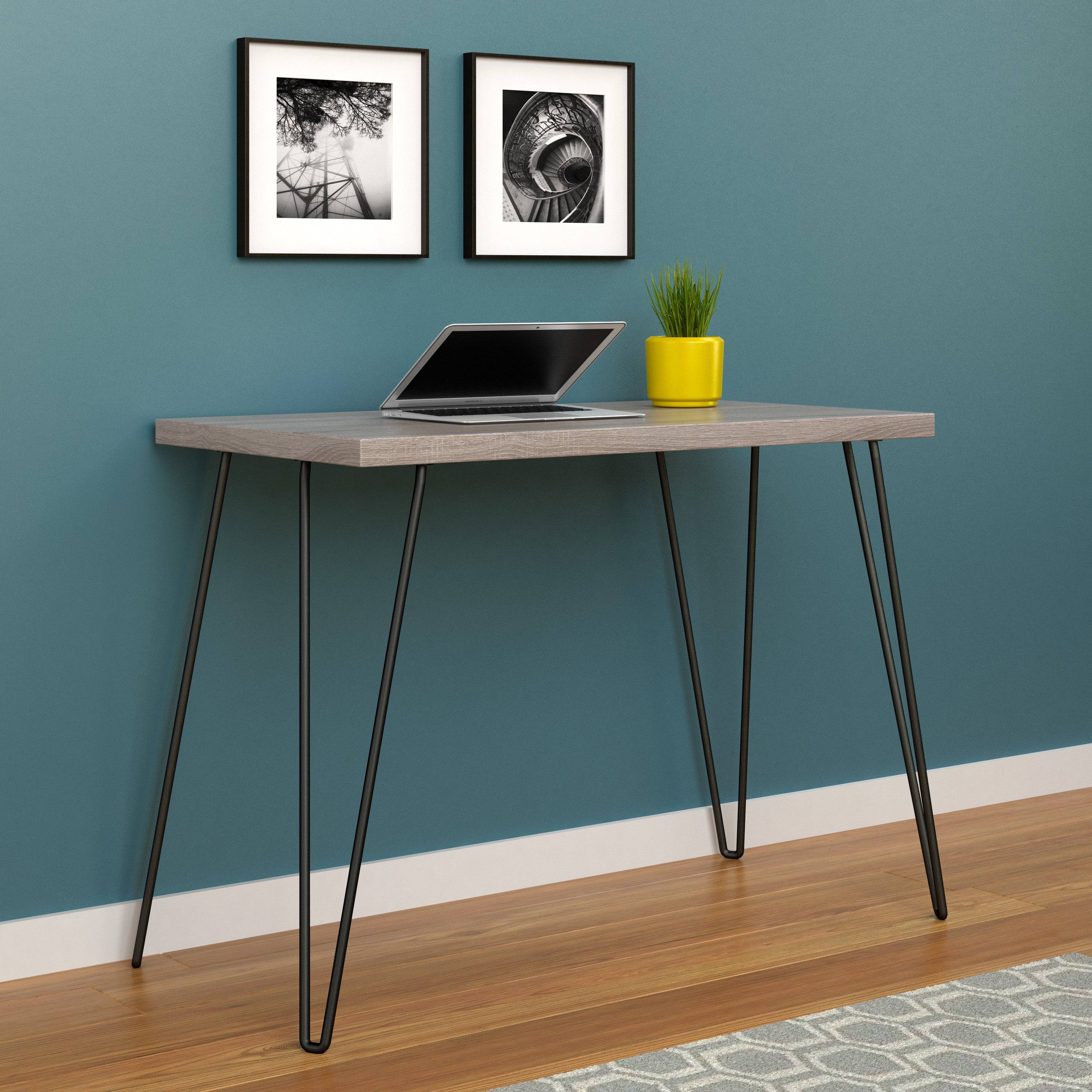 Owen Retro Desk in Distressed Gray Oak - Price Crash Furniture