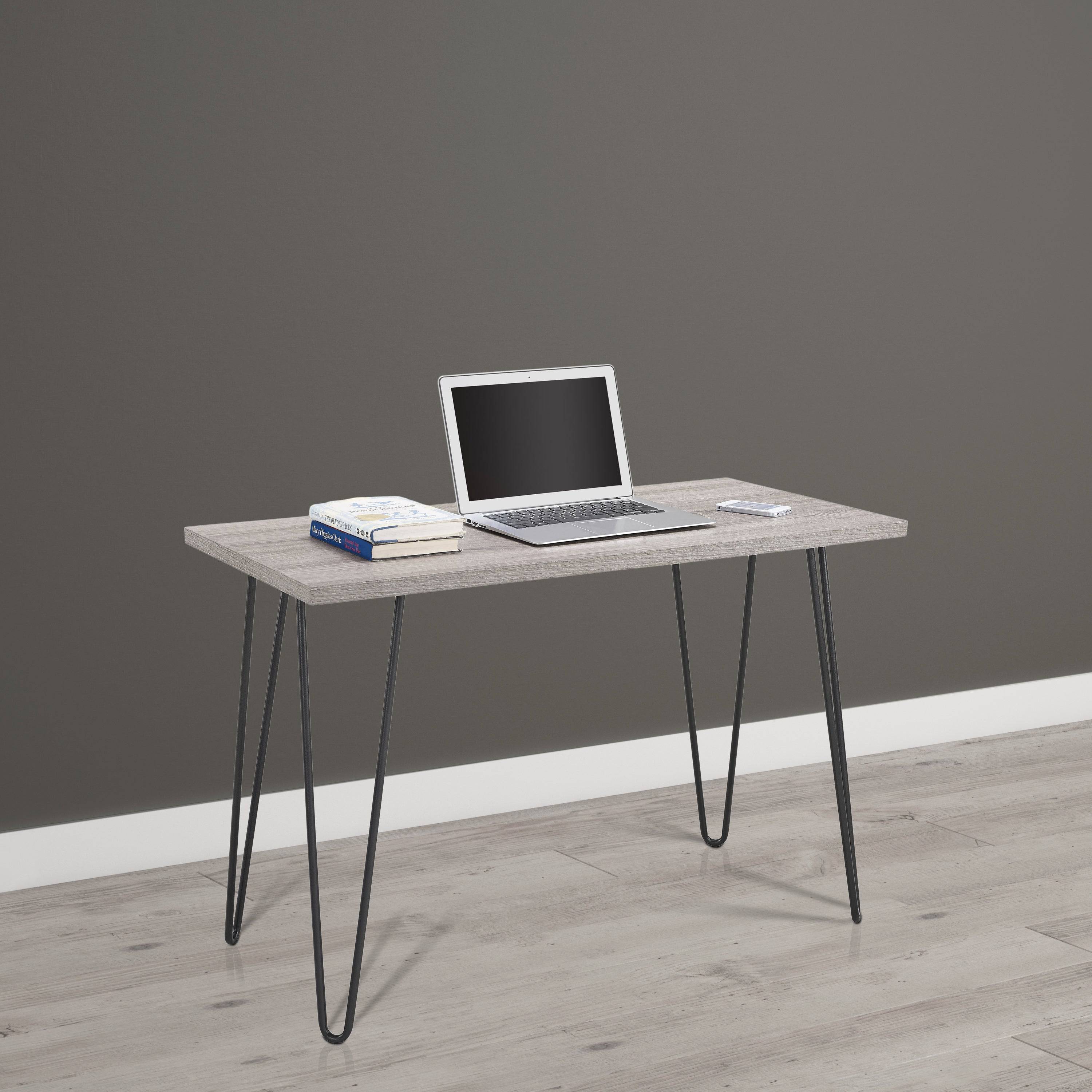 Owen Retro Desk in Distressed Gray Oak - Price Crash Furniture