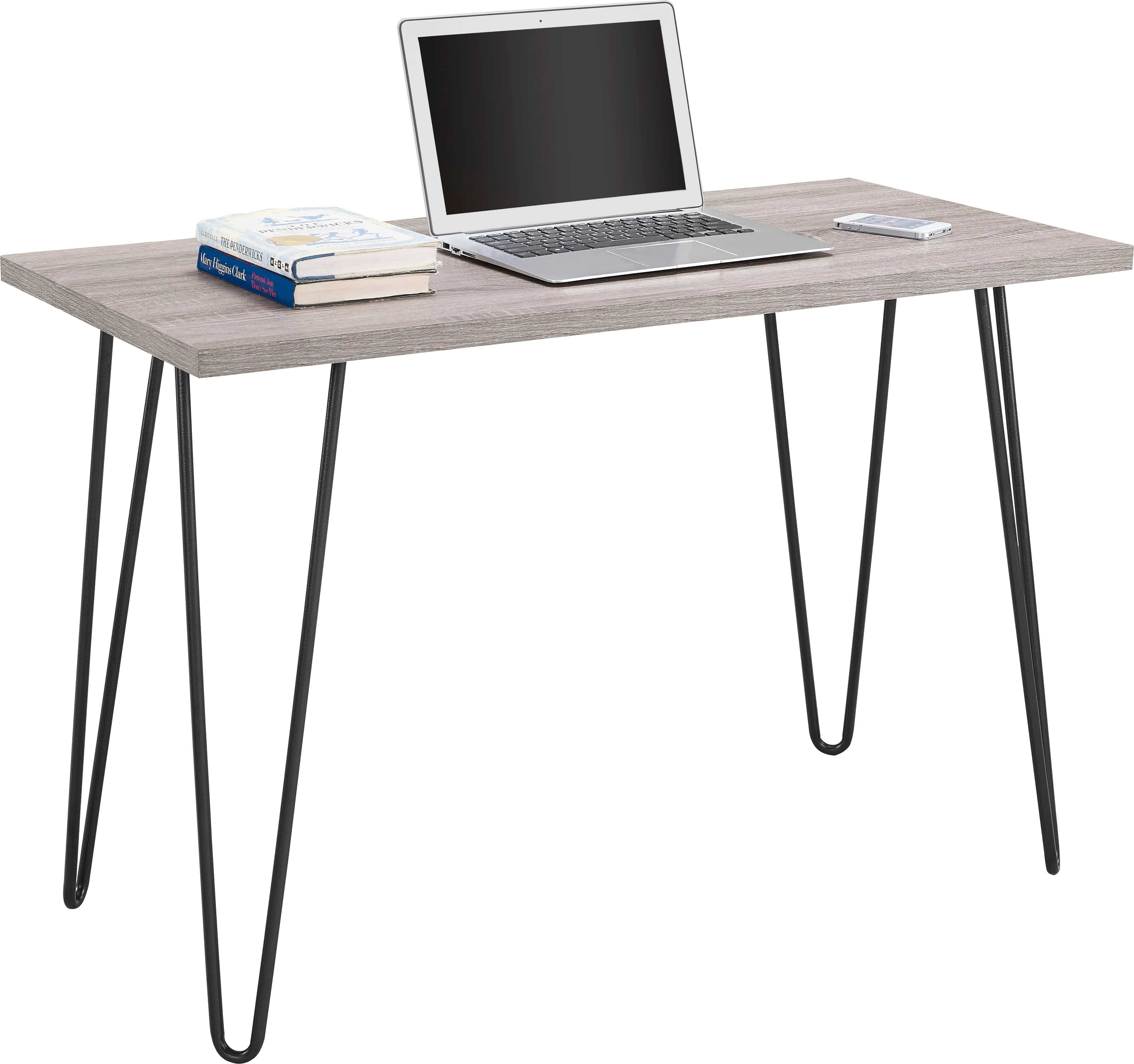 Owen Retro Desk in Distressed Gray Oak - Price Crash Furniture