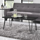 Owen Retro Coffee Table Distressed in Black Oak - Price Crash Furniture