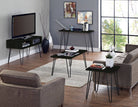 Owen Retro Coffee Table Distressed in Black Oak - Price Crash Furniture