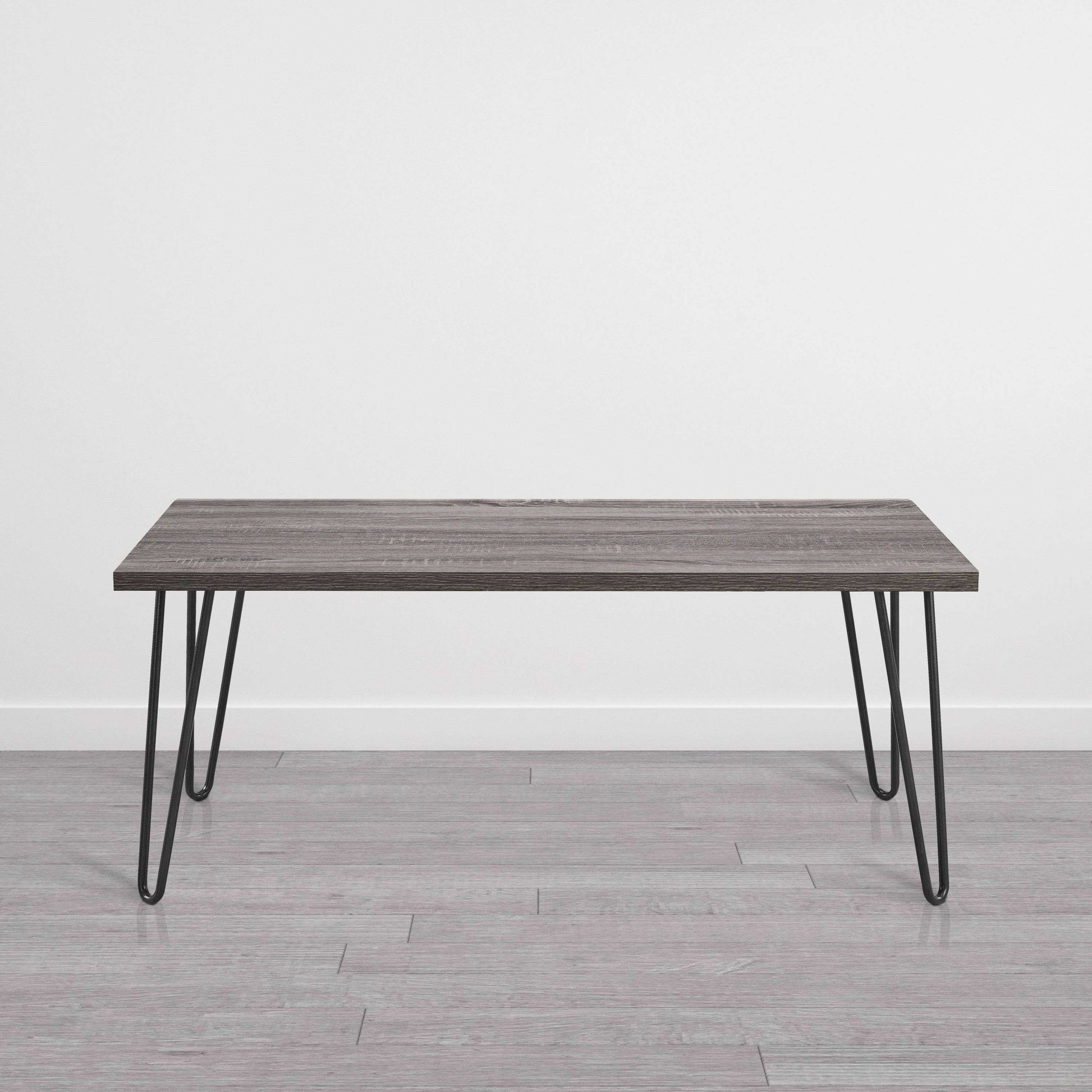 Owen Retro Coffee Table Distressed in Distressed Grey Oak - Price Crash Furniture