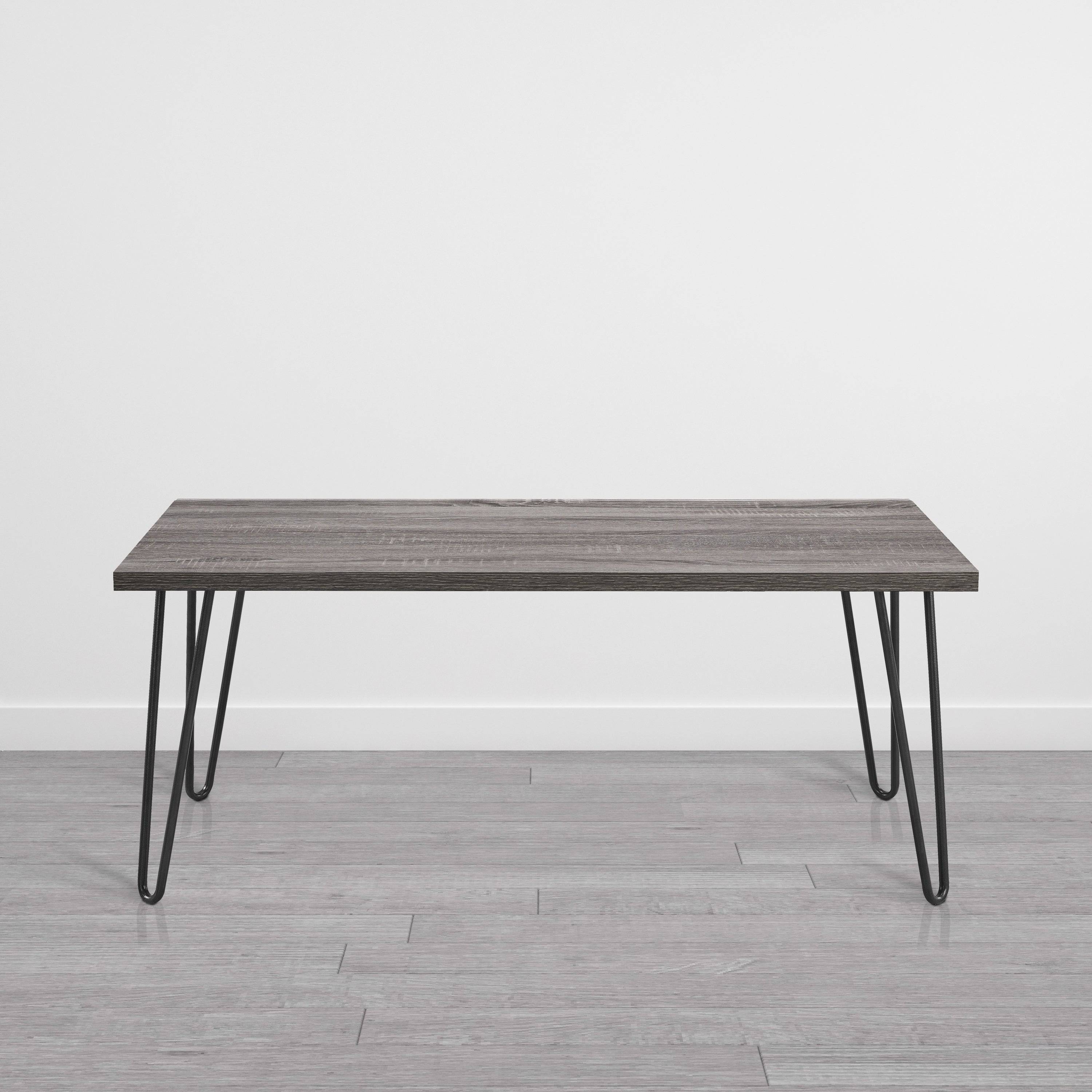 Owen Retro Coffee Table Distressed in Distressed Grey Oak - Price Crash Furniture