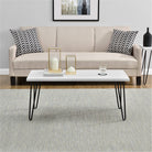 Owen Retro Coffee Table Distressed in White - Price Crash Furniture