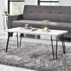 Owen Retro Coffee Table Distressed in White - Price Crash Furniture