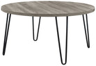 OWEN RETRO ROUND COFFEE TABLE DISTRESSED GREY OAK - Price Crash Furniture