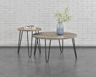 OWEN RETRO ROUND COFFEE TABLE DISTRESSED GREY OAK - Price Crash Furniture