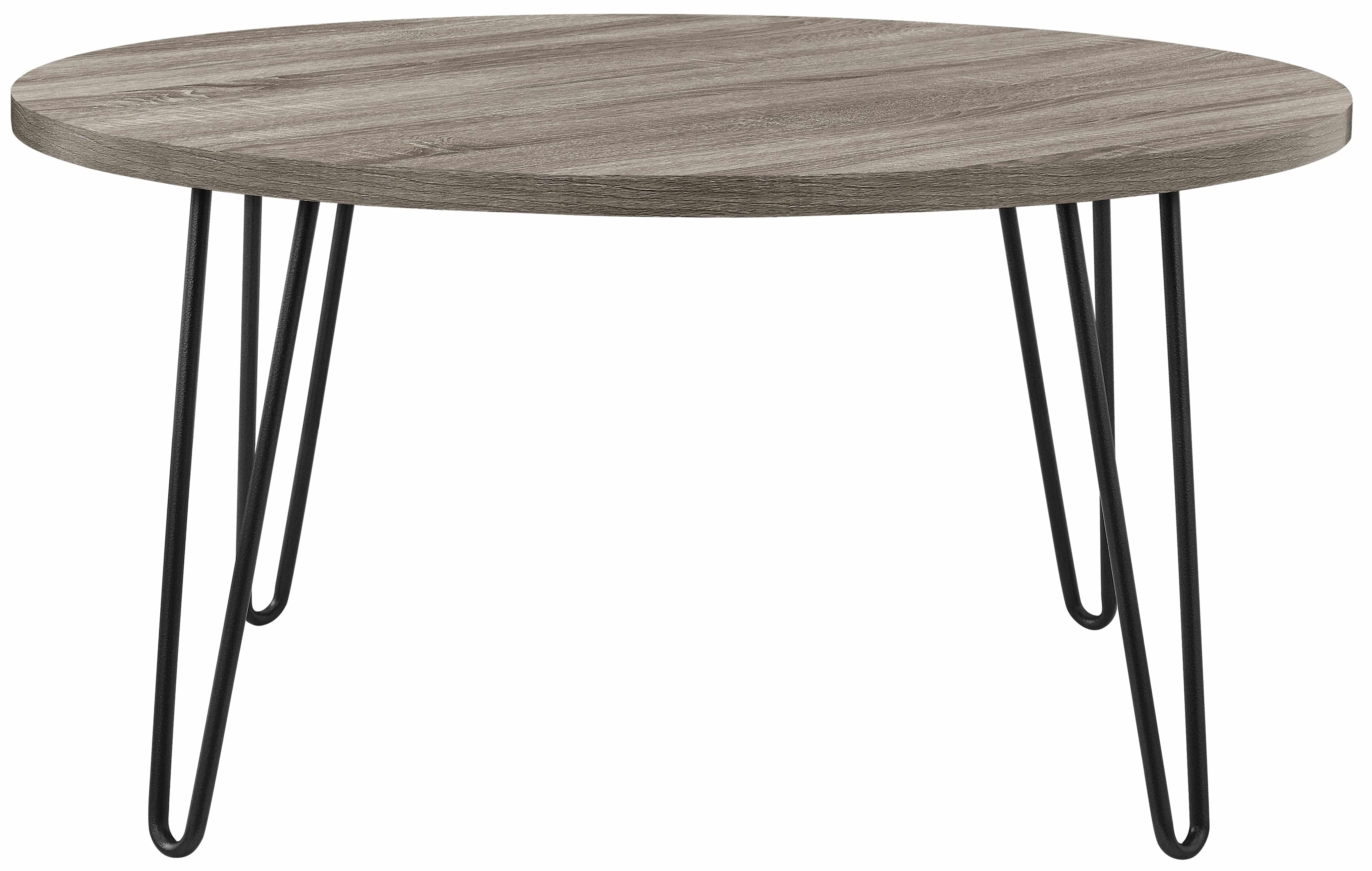 OWEN RETRO ROUND COFFEE TABLE DISTRESSED GREY OAK - Price Crash Furniture