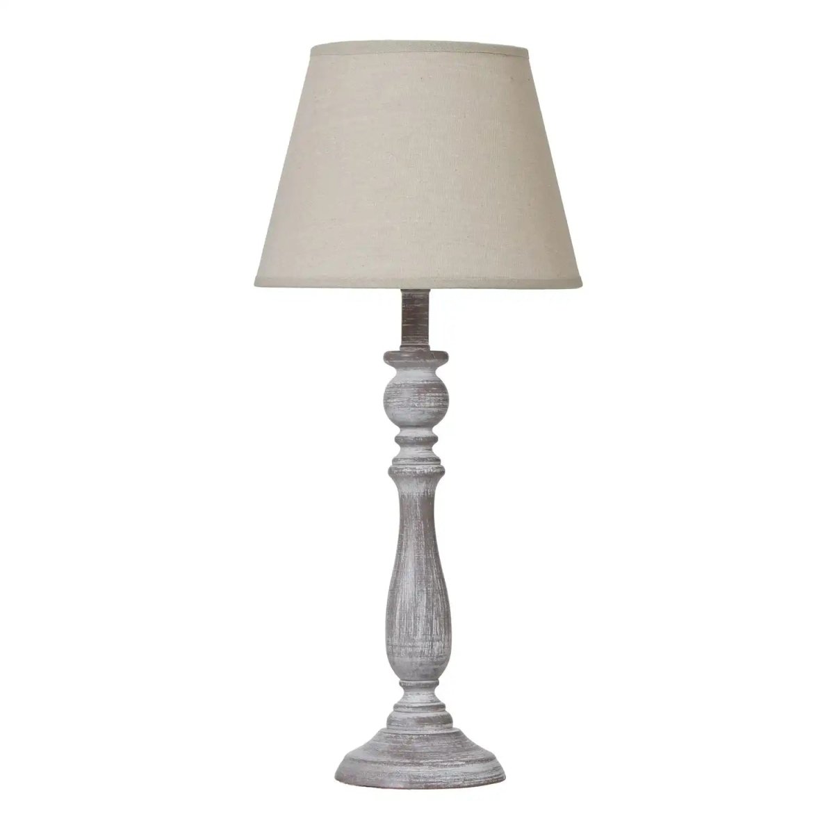 Dunum Column Table Lamp With Linen Shade - Price Crash Furniture