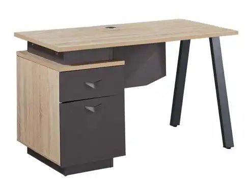 Edinburgh Office / Computer Desk in Grey and Light Oak - Price Crash Furniture