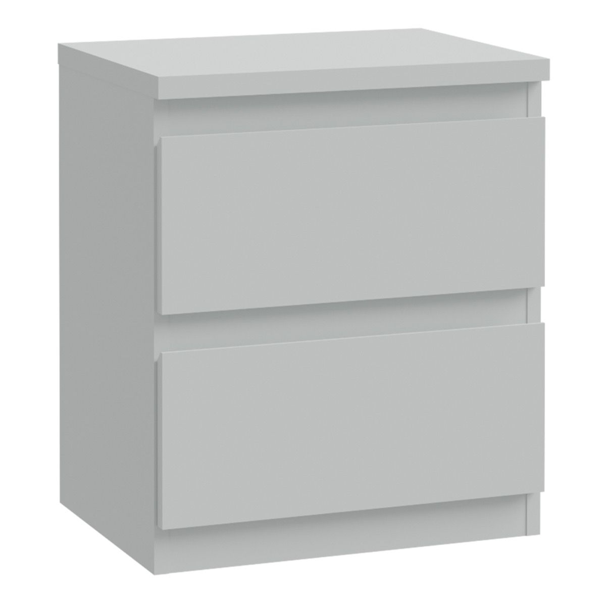Edmore 2 Drawer Bedside Table In Light Grey - Price Crash Furniture