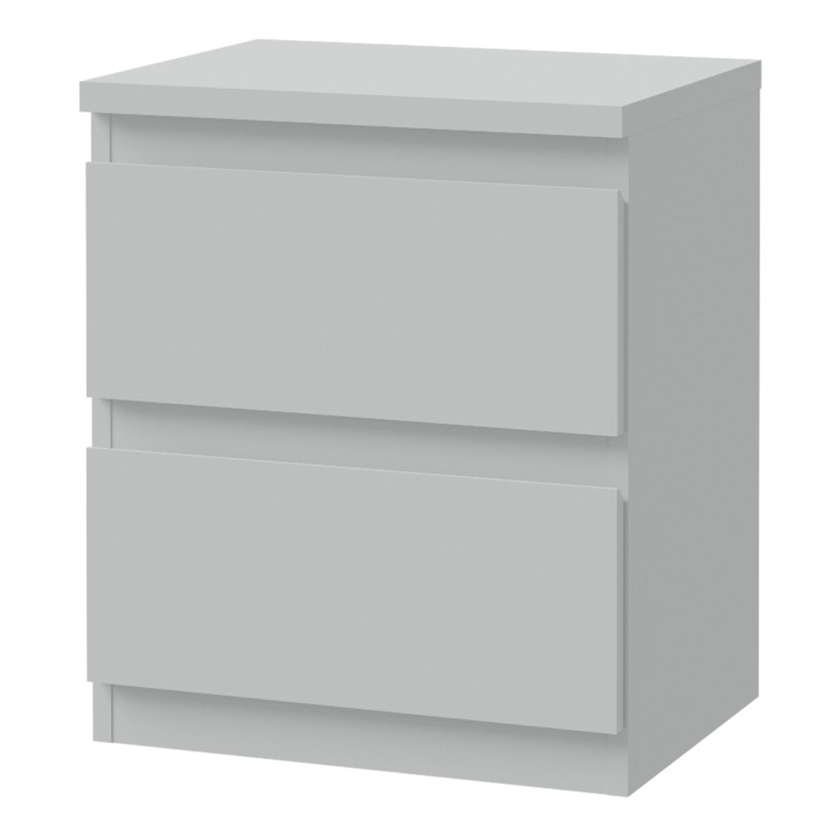 Edmore 2 Drawer Bedside Table In Light Grey - Price Crash Furniture