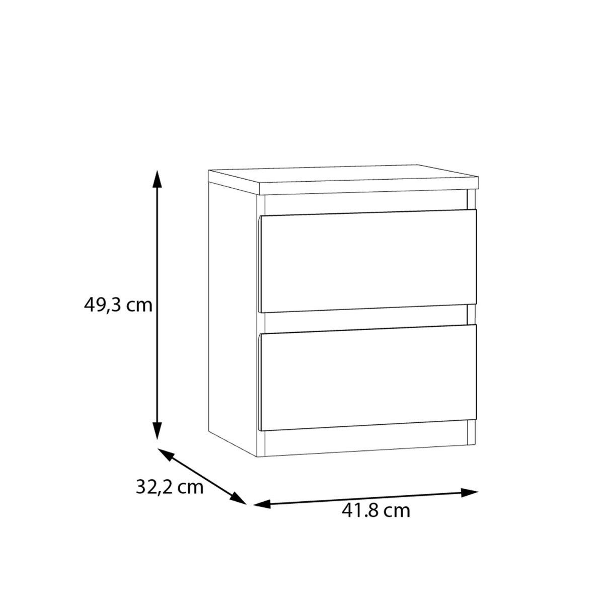Edmore 2 Drawer Bedside Table In Light Grey - Price Crash Furniture