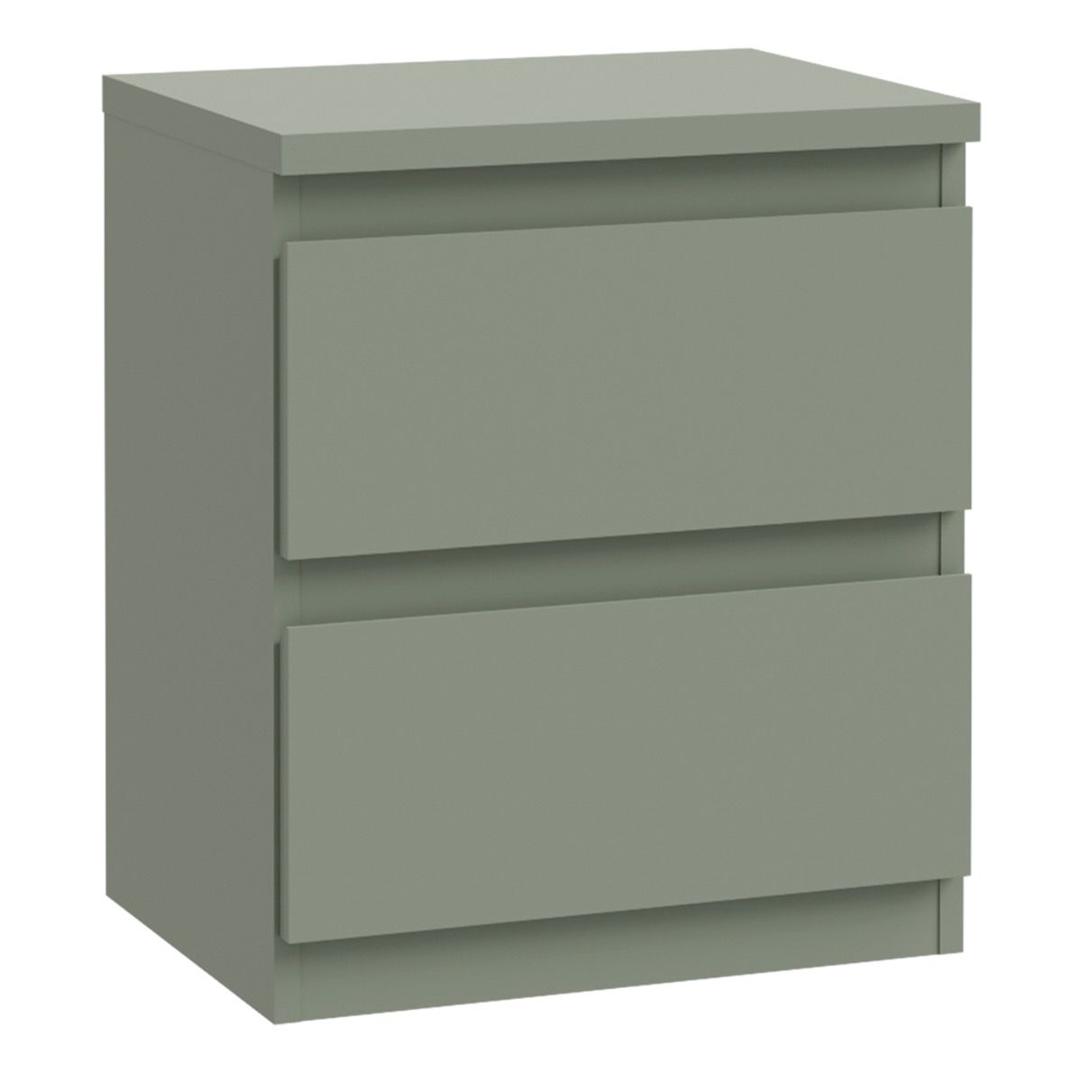 Edmore 2 Drawer Bedside Table In Sage Green - Price Crash Furniture