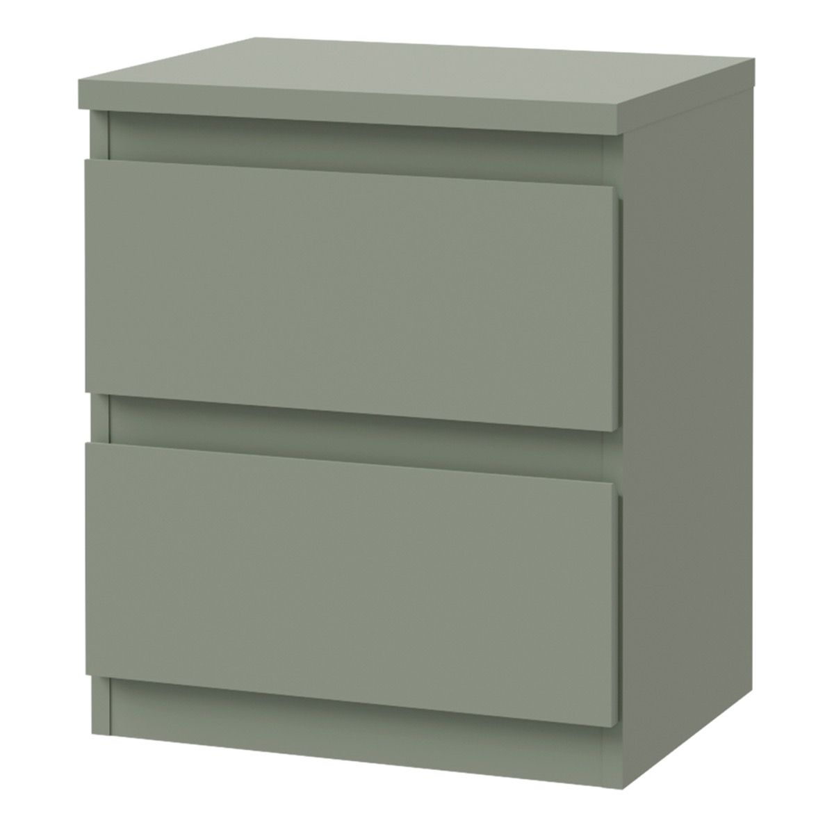 Edmore 2 Drawer Bedside Table In Sage Green - Price Crash Furniture