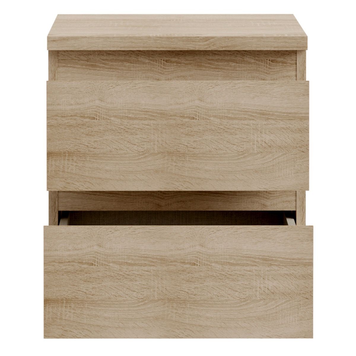 Edmore 2 Drawer Bedside Table In Sonoma Oak - Price Crash Furniture