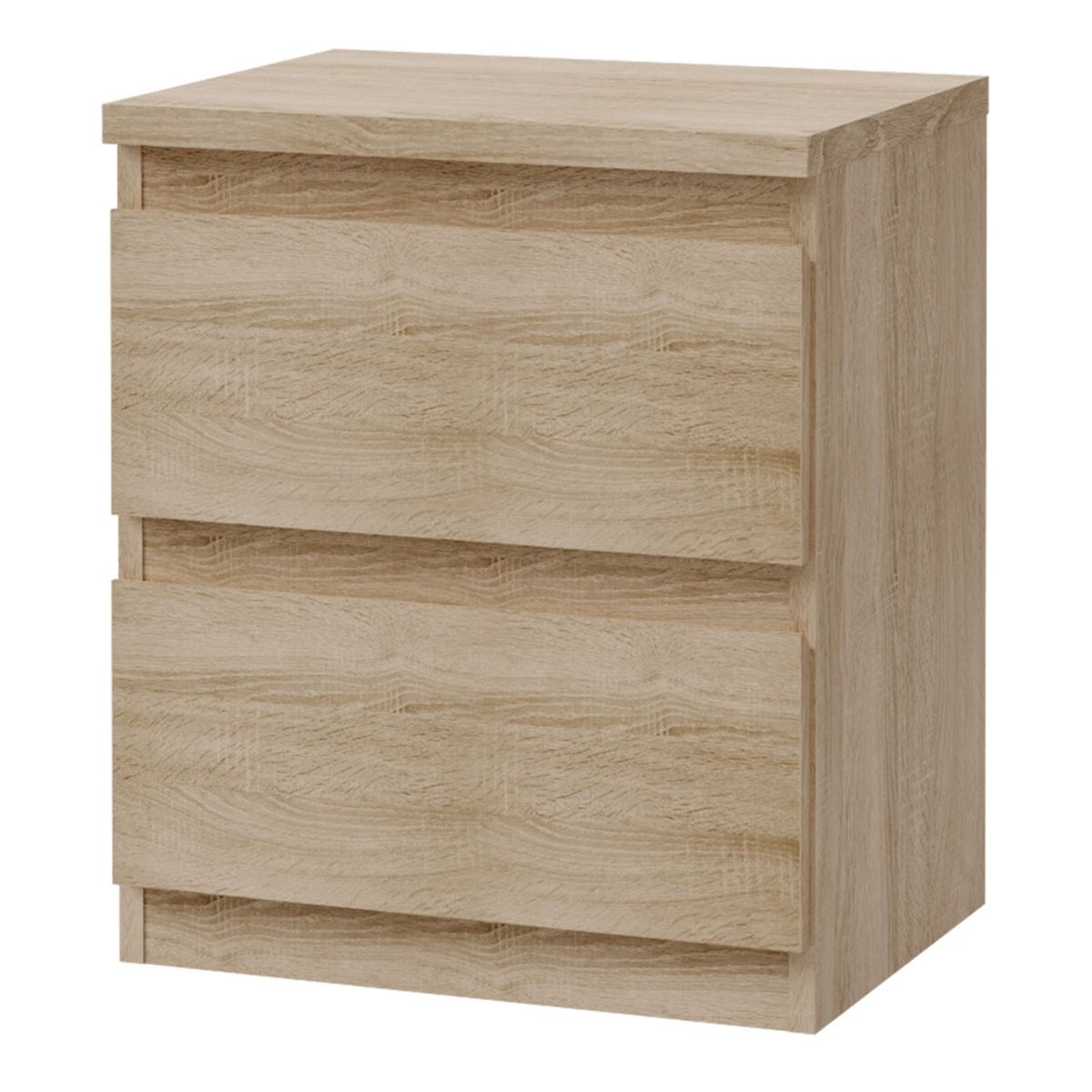Edmore 2 Drawer Bedside Table In Sonoma Oak - Price Crash Furniture