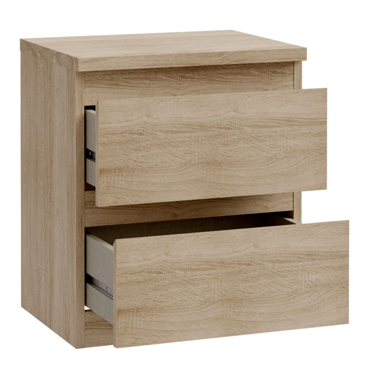 Edmore 2 Drawer Bedside Table In Sonoma Oak - Price Crash Furniture