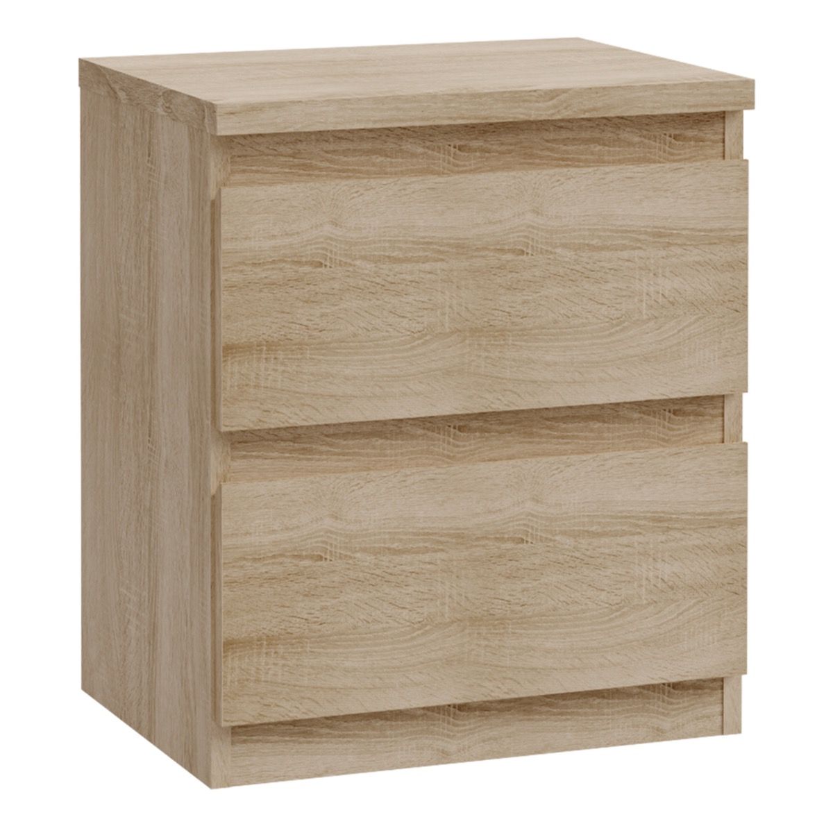 Edmore 2 Drawer Bedside Table In Sonoma Oak - Price Crash Furniture