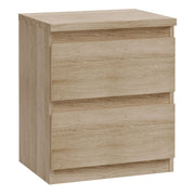 Edmore 2 Drawer Bedside Table In Sonoma Oak - Price Crash Furniture