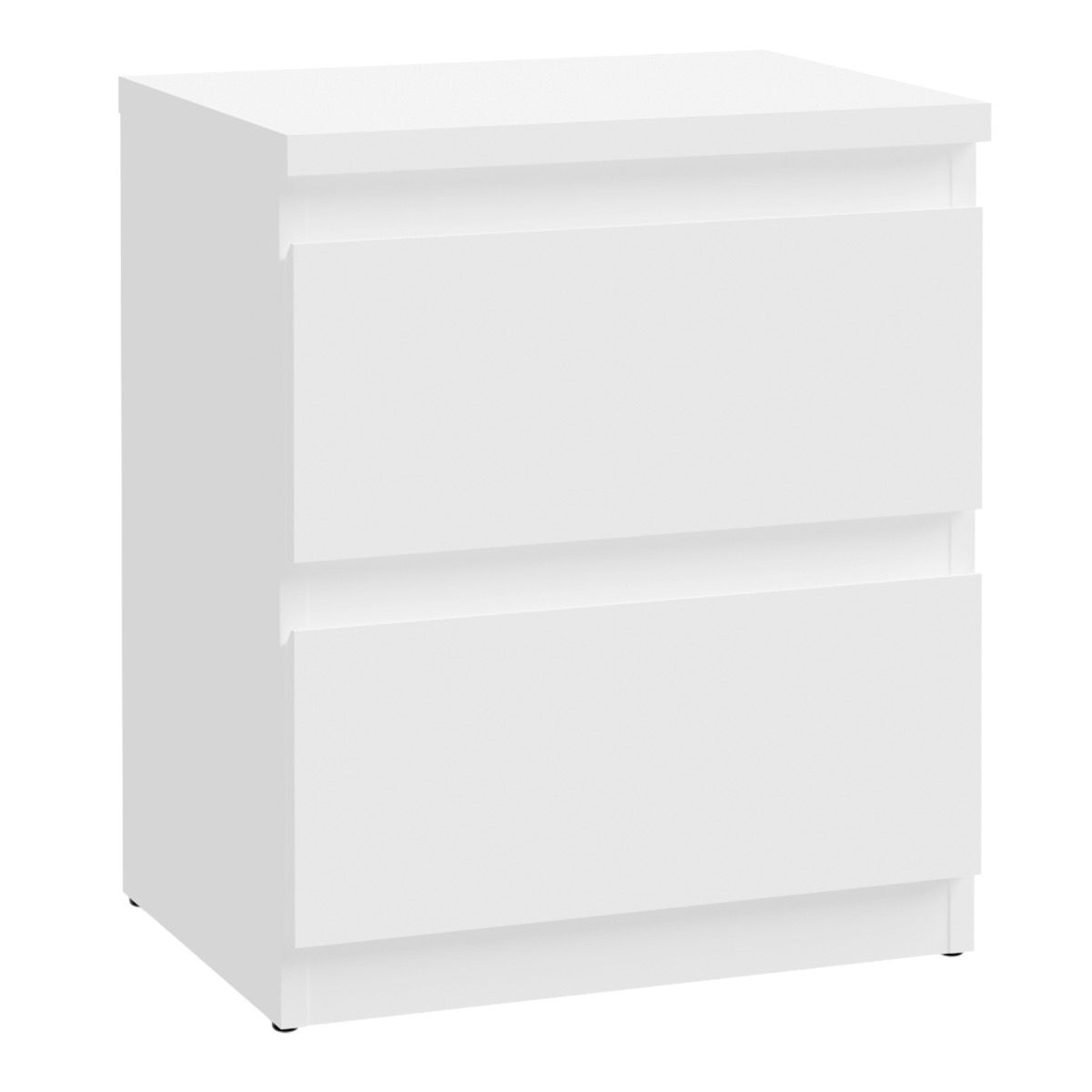 Edmore 2 Drawer Bedside Table In White - Price Crash Furniture