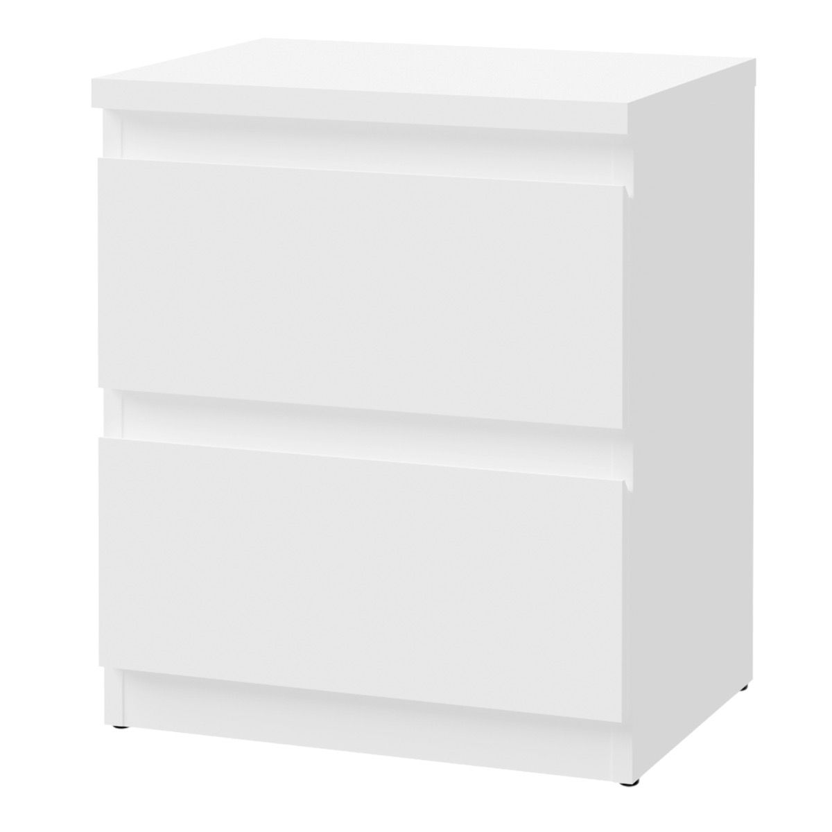 Edmore 2 Drawer Bedside Table In White - Price Crash Furniture
