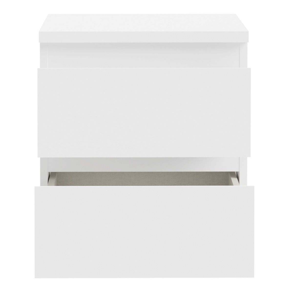 Edmore 2 Drawer Bedside Table In White - Price Crash Furniture