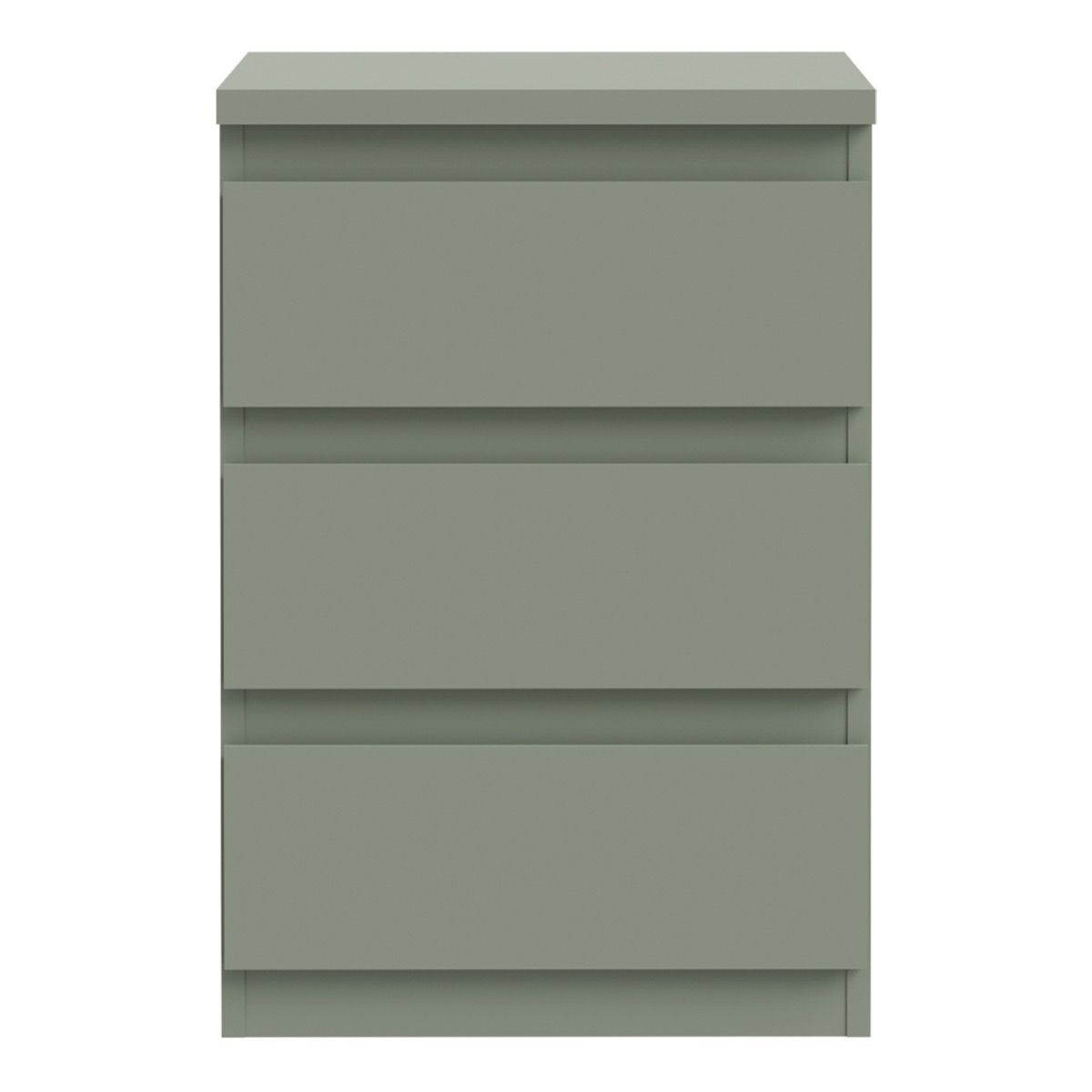 Edmore 3 Drawer Bedside Cabinet In Sage Green - Price Crash Furniture