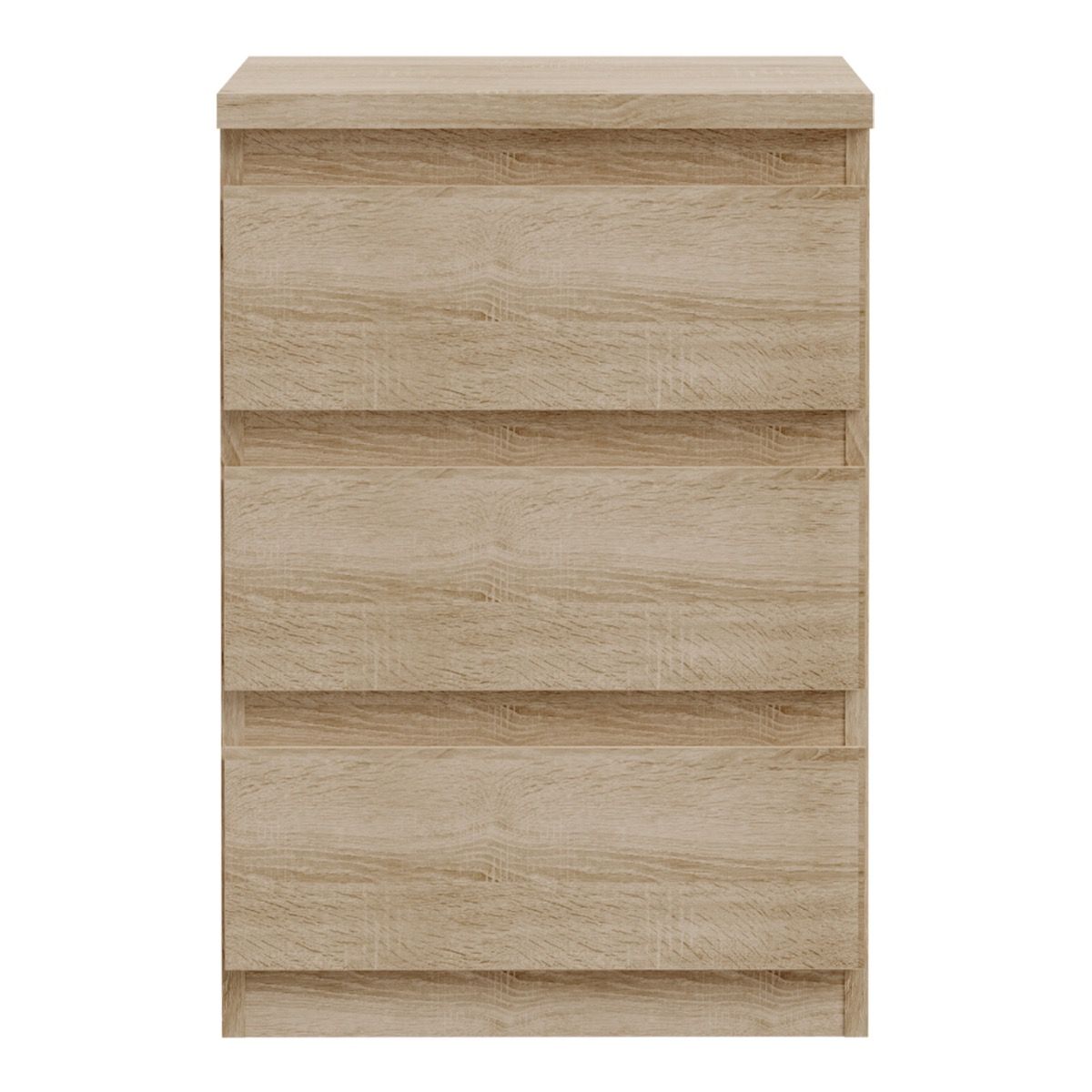 Edmore 3 Drawer Bedside Cabinet In Sonoma Oak - Price Crash Furniture