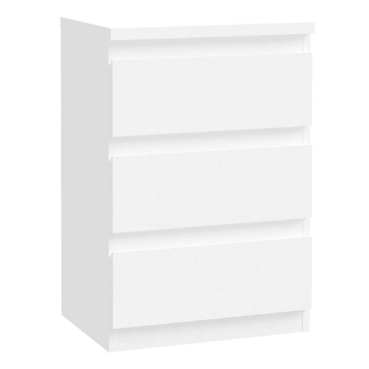 Edmore 3 Drawer Bedside Chest In White - Price Crash Furniture