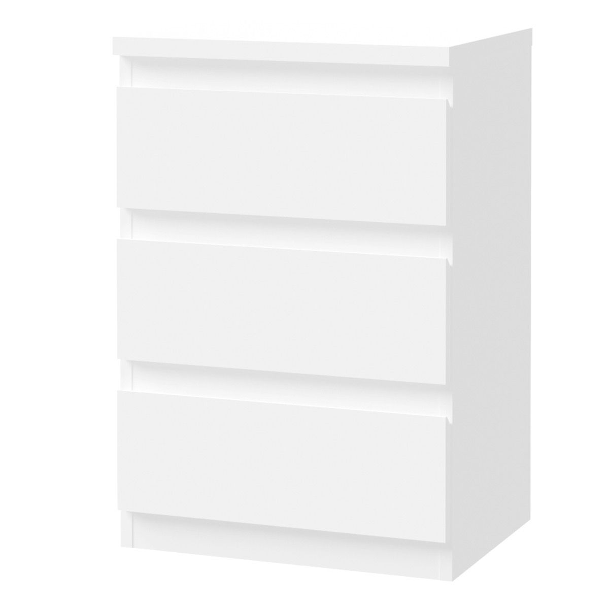 Edmore 3 Drawer Bedside Chest In White - Price Crash Furniture