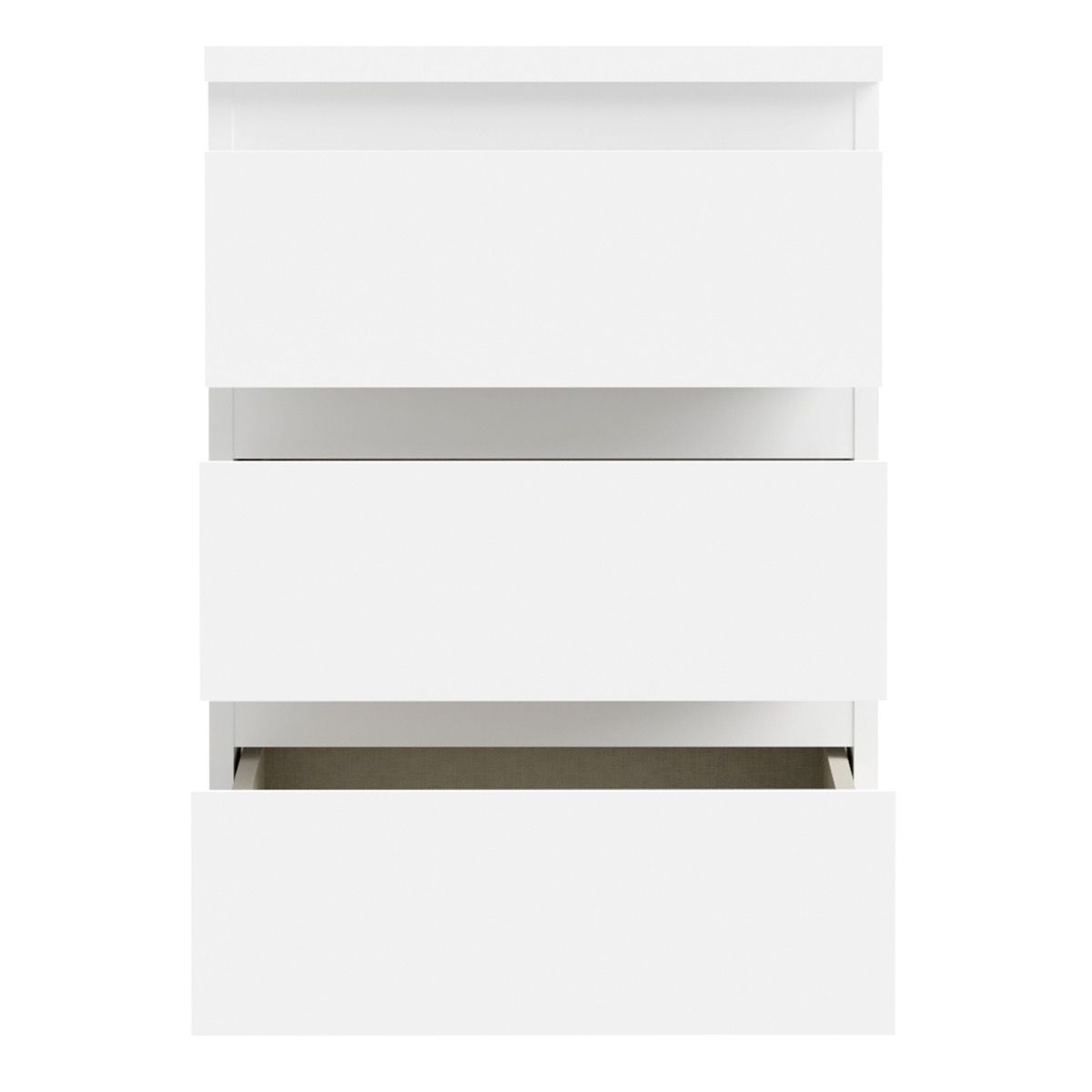 Edmore 3 Drawer Bedside Chest In White - Price Crash Furniture