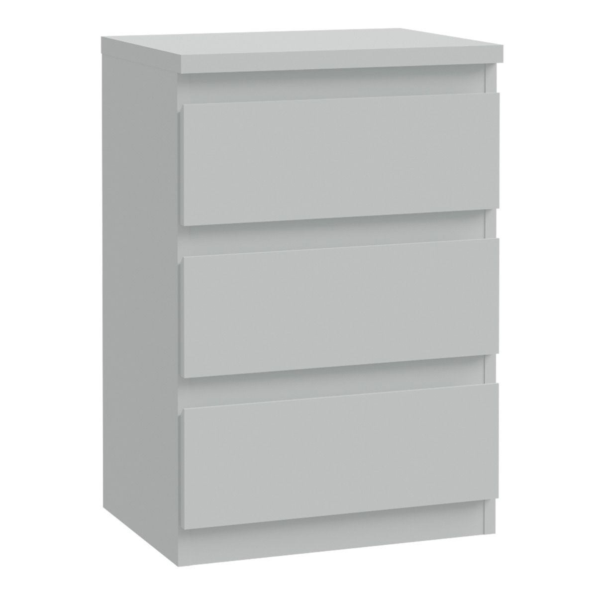 Edmore 3 Drawer Bedside Table In Light Grey - Price Crash Furniture