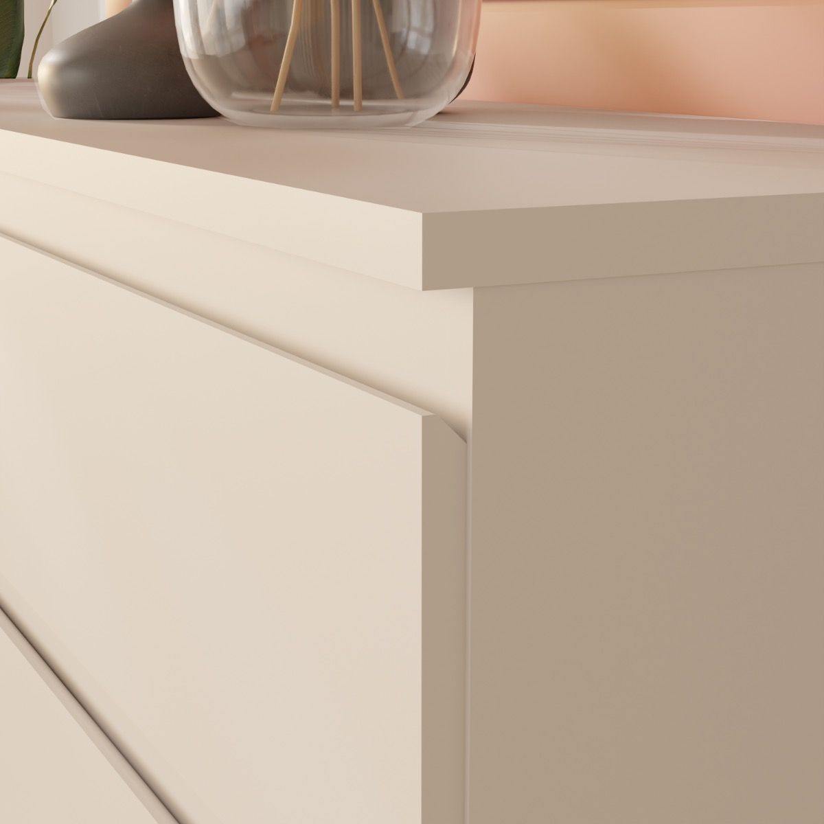 Edmore 3 Drawer Bedside Table In Light Grey - Price Crash Furniture