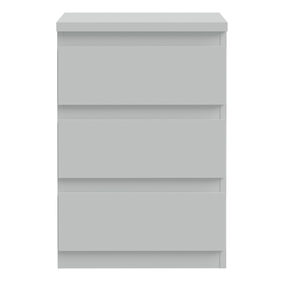 Edmore 3 Drawer Bedside Table In Light Grey - Price Crash Furniture