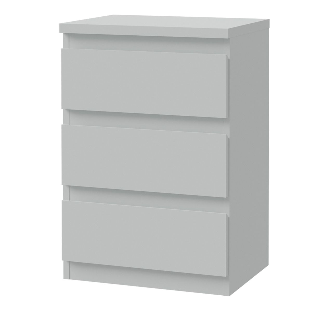 Edmore 3 Drawer Bedside Table In Light Grey - Price Crash Furniture