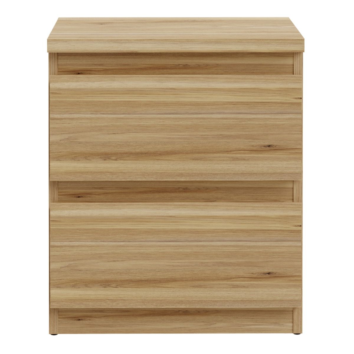 Edmore 3 Drawer Bedside Table In Mauvella Oak - Price Crash Furniture