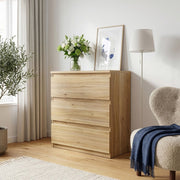 Edmore 3 Drawer Chest In Mauvella Oak - Price Crash Furniture